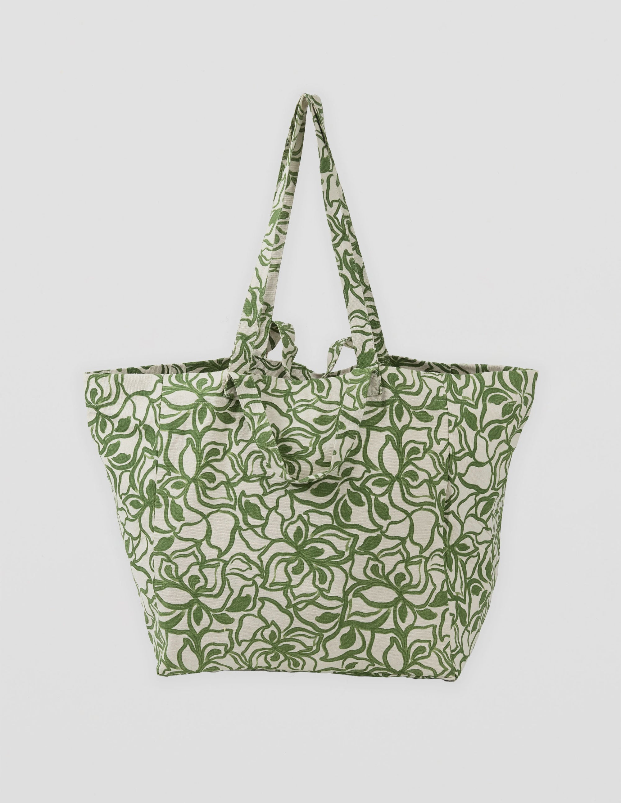 Stella+Gemma Lucia Tote The Secret Garden Green and white patterned shopper bag