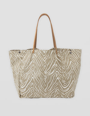 Stella+Gemma Bodrum Tote DUBAI DESERT zebra-print canvas tote bag 