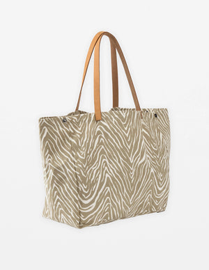 Stella+Gemma Bodrum Tote DUBAI DESERT zebra-print canvas tote bag 