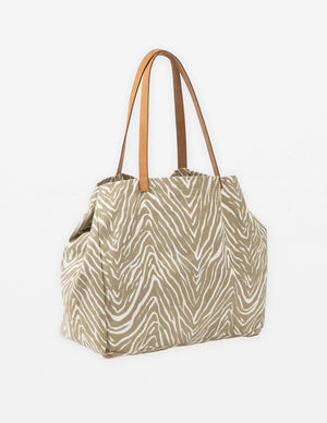 Stella+Gemma Bodrum Tote DUBAI DESERT zebra-print canvas tote bag 