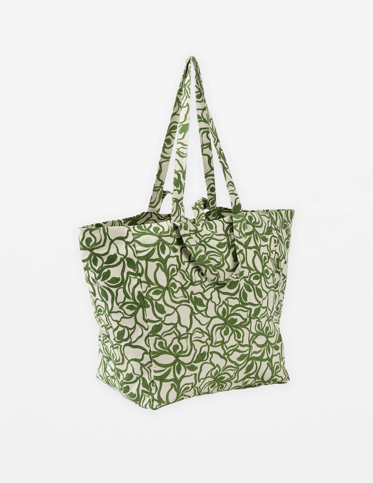 Stella+Gemma Lucia Tote The Secret Garden Green and white patterned shopper bag