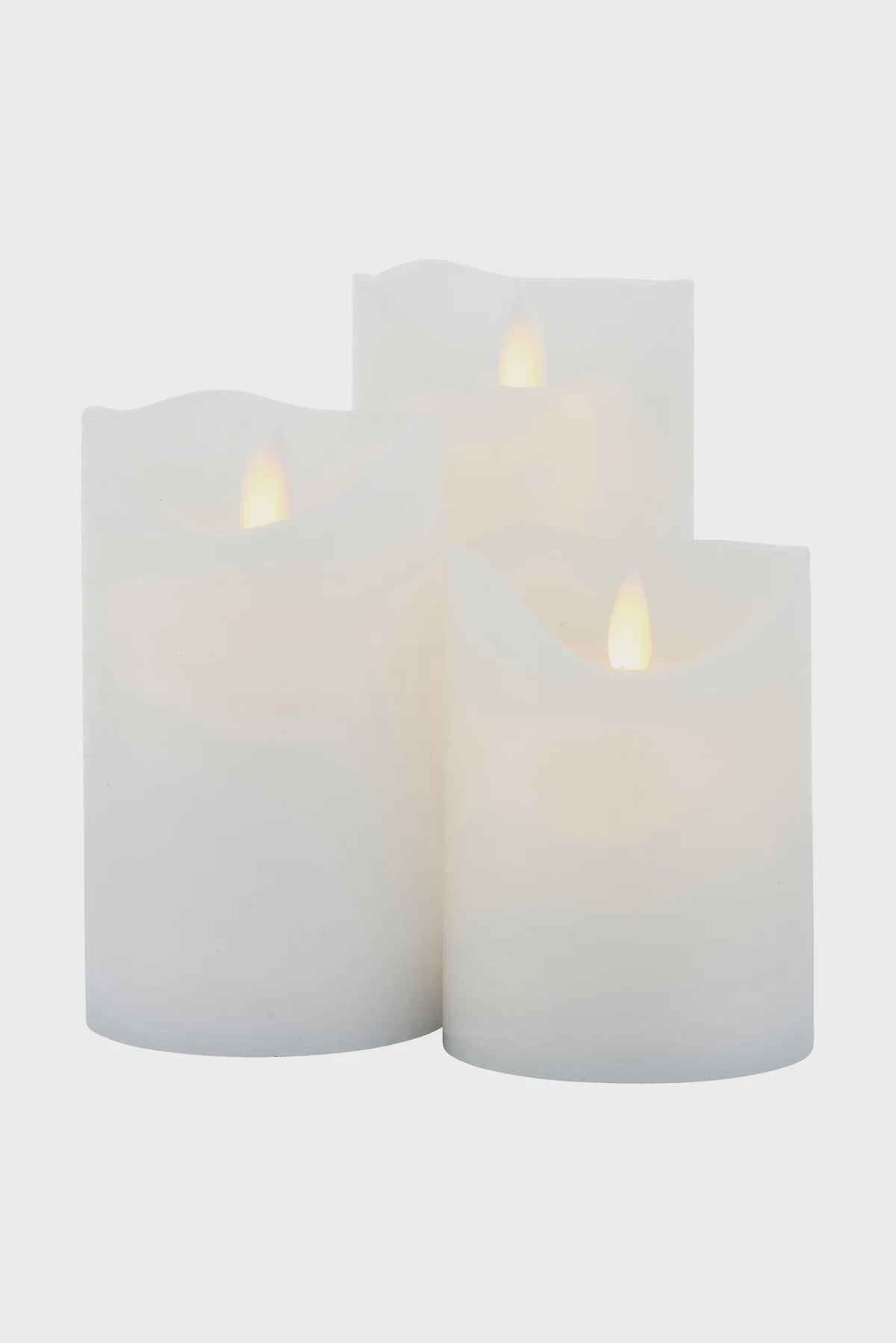 SIRIUS Sara Candle S/3 D75 White RECHARGEABLE