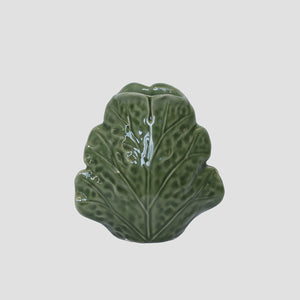 Small Sculptured Leaf Vase Green ceramic leaf-shaped