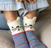 Natural Life Cozy Socks - White Cat