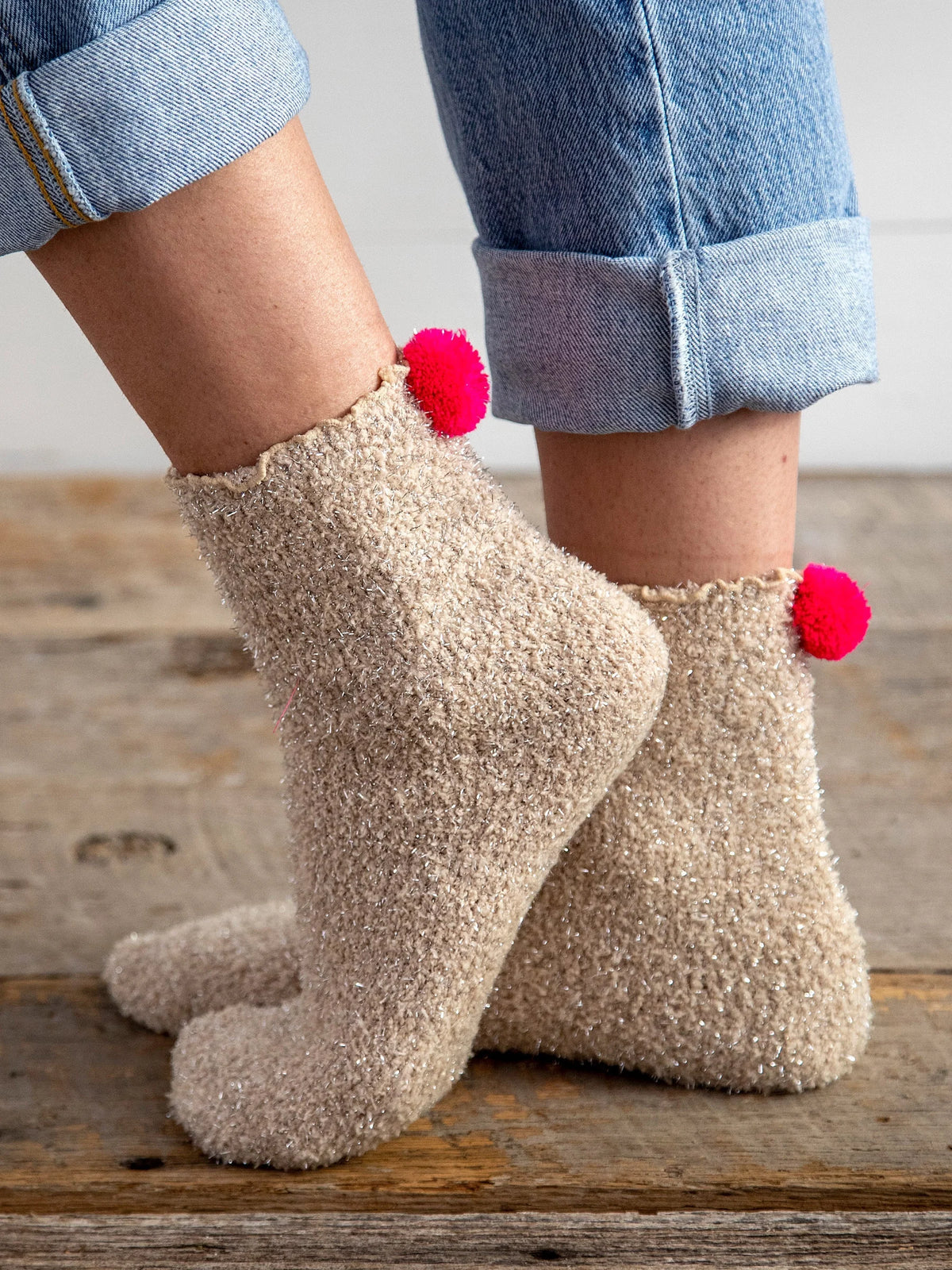 Natural Life Cupcake Sock Happy Birthday Floral