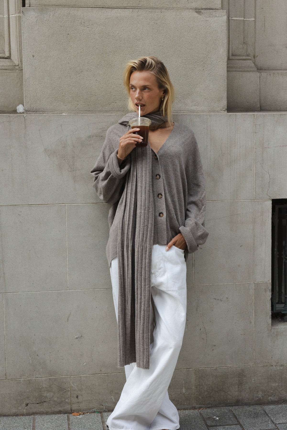 Sophie Store Relaxed Scarf - Donkey 100% Marino