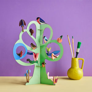 STUDIO ROOF Singing Tree (B4) Colorful bird-themed pop-up card