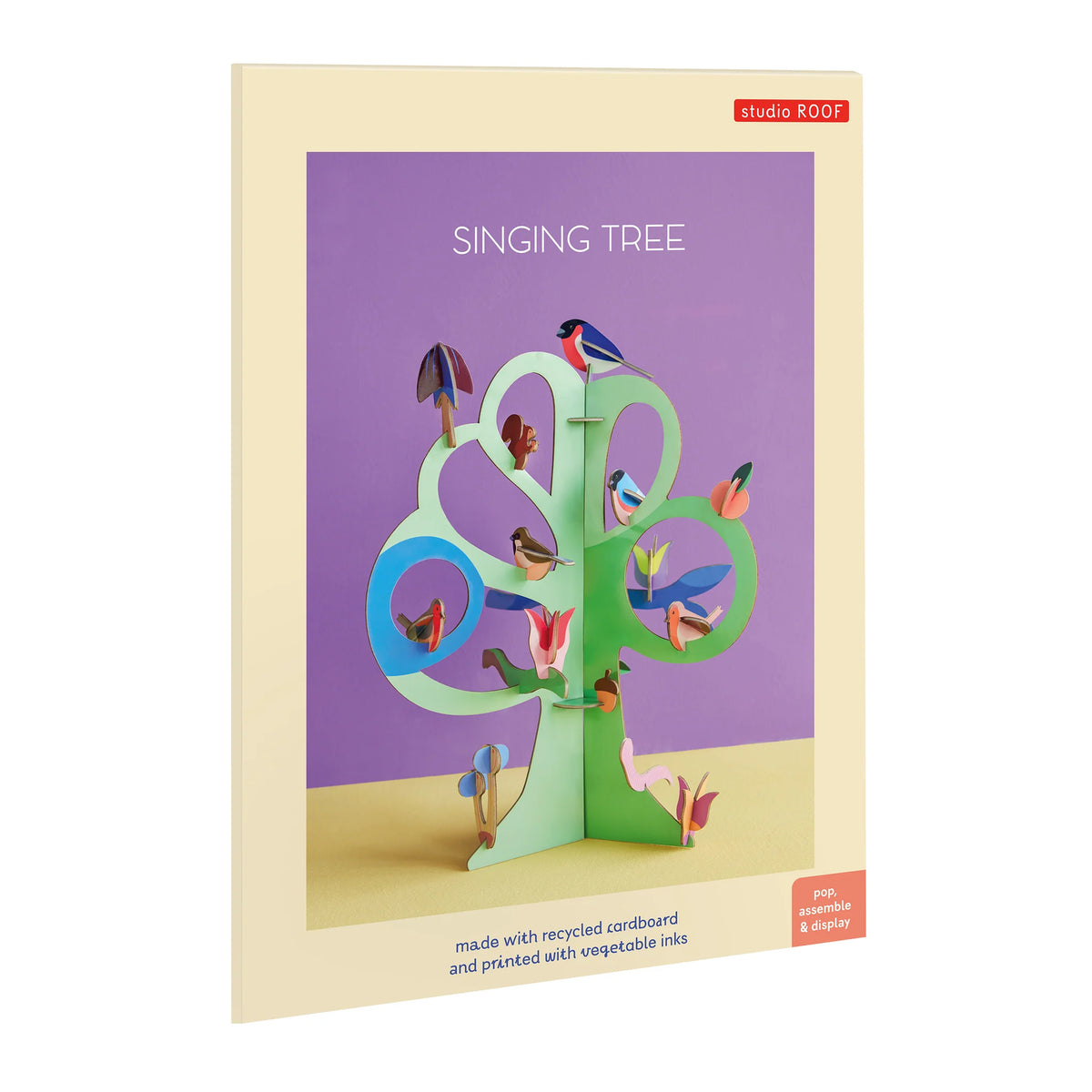 STUDIO ROOF Singing Tree (B4) Colorful bird-themed pop-up card