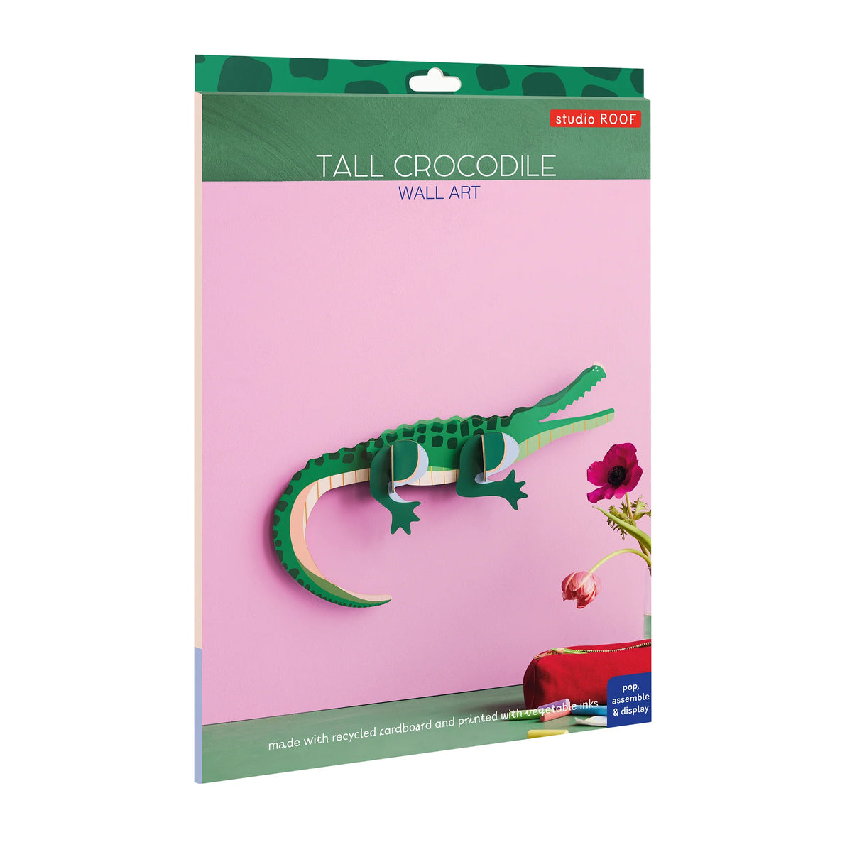 STUDIO ROOF Wall Art Jungle Animals (A4) Tall Crocodile