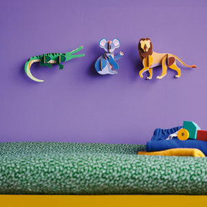STUDIO ROOF Wall Art Jungle Animals (B7) Crocodile 3D paper model