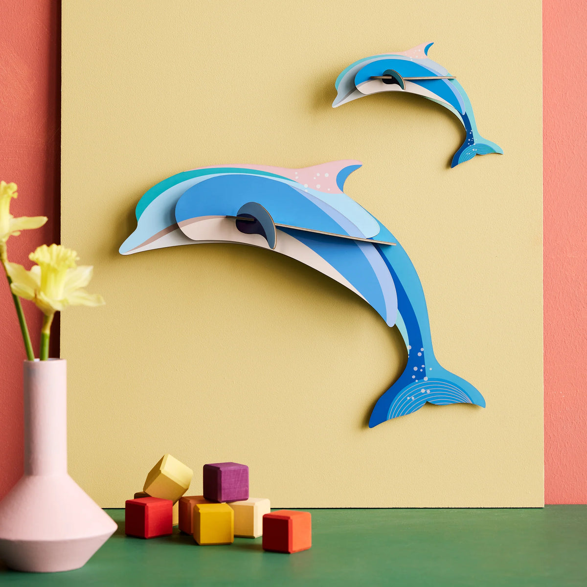 Studio Roof Wall Art Sea Creatures A4 - Dolphin Couple