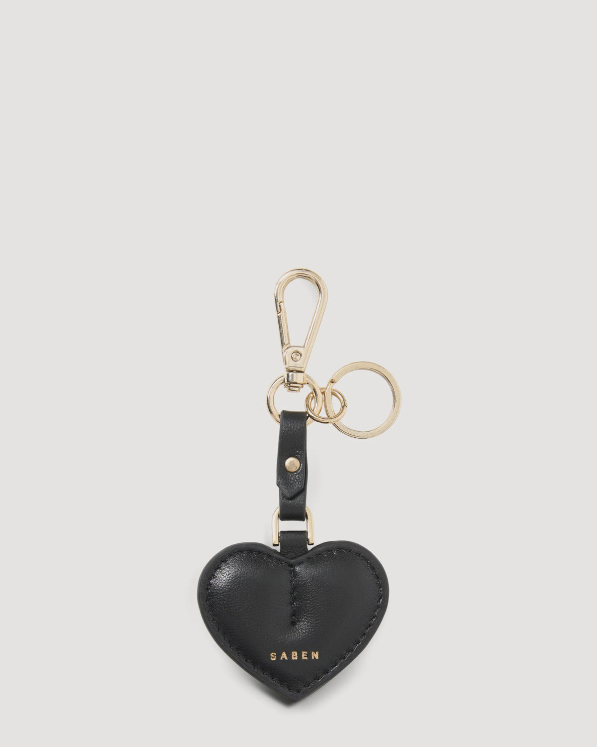 Saben Charm Keyring Heart Black