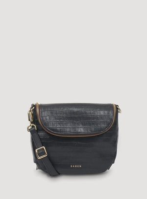 SABEN Fifi Crossbody - Black Croc Bag