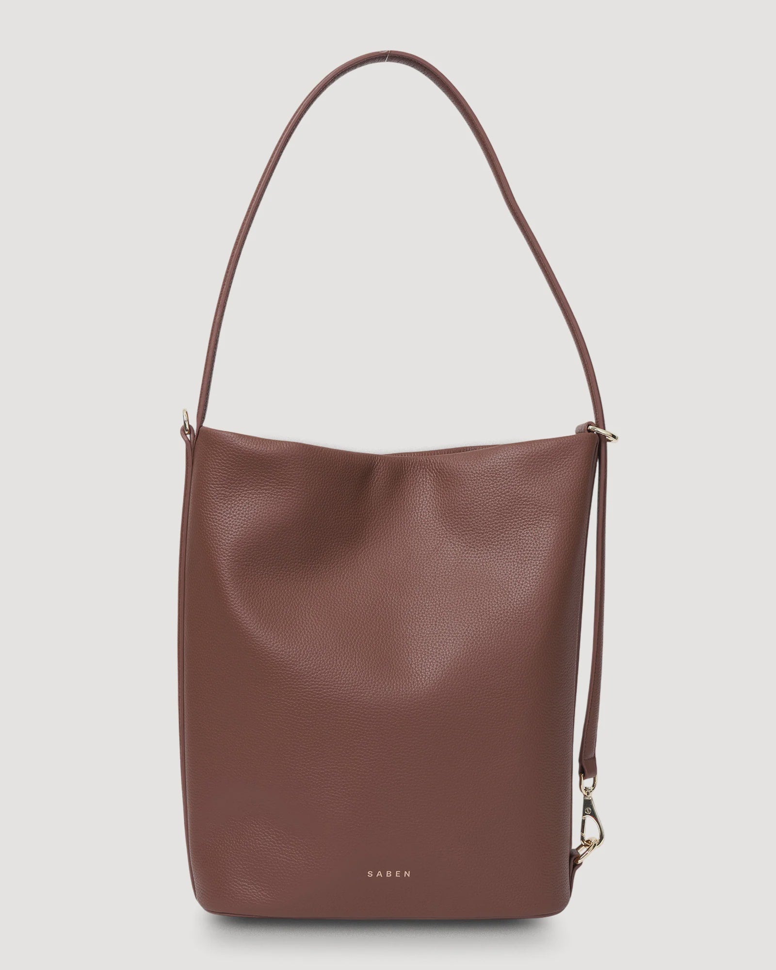 Saben June Shoulder Bag - Umber Pebble Brown leather handbag
