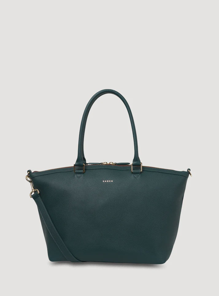 SABEN Milan Carry-All - Hunter Green Leather Bag