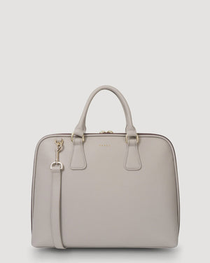 SABEN Parker Briefcase - Dove light grey leather bag