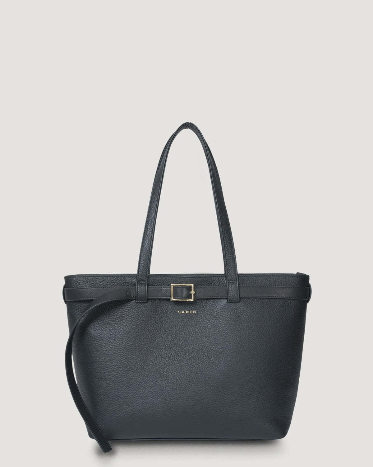 SABEN Tabby Shoulder Bag Black + Bronze Leather Tote
