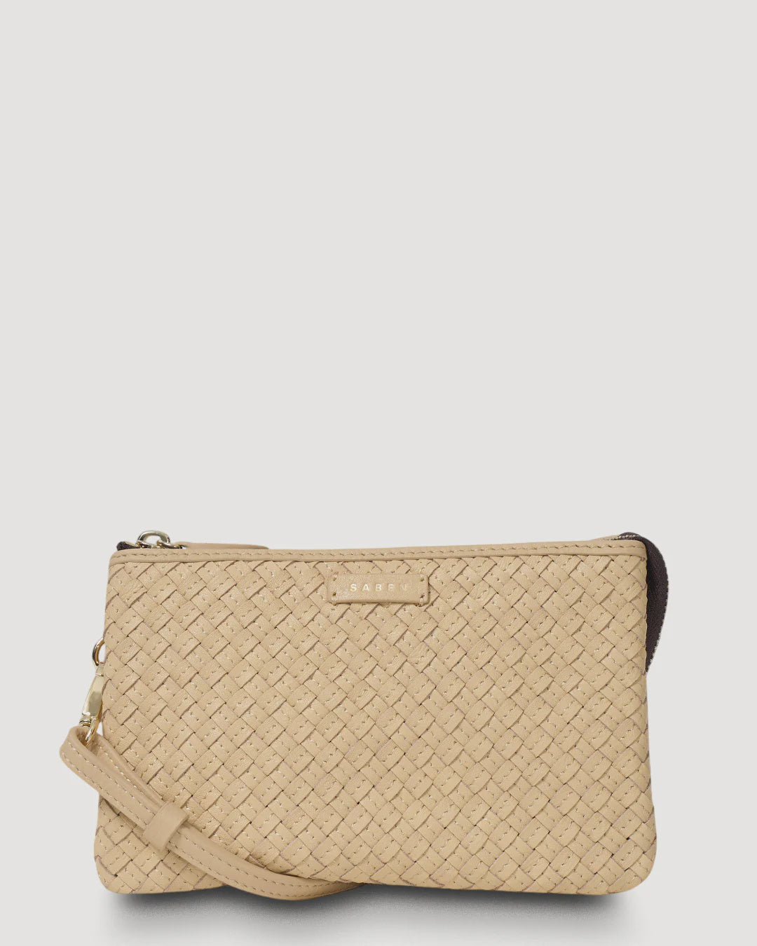 Saben Tilly Crossbody - Raffia Stitched Weave Beige woven handbag
