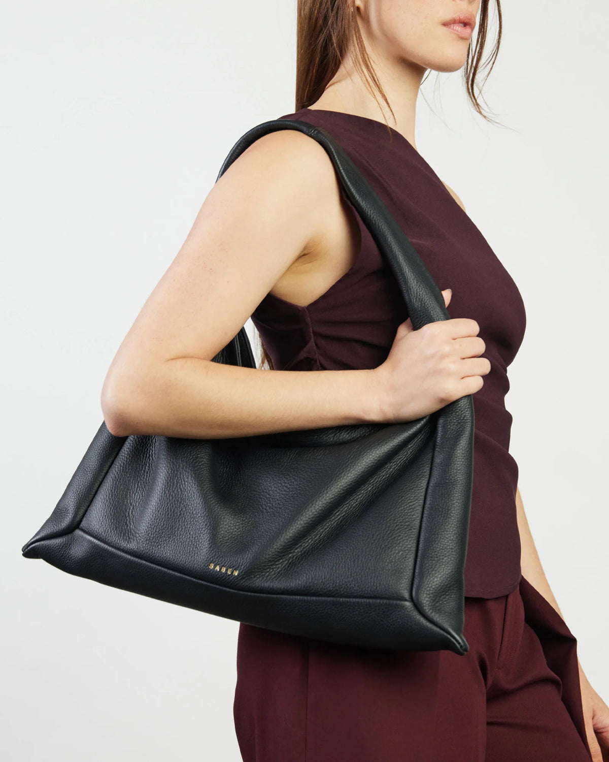 Saben Haze Shoulder Bag - Black Luxe Leather