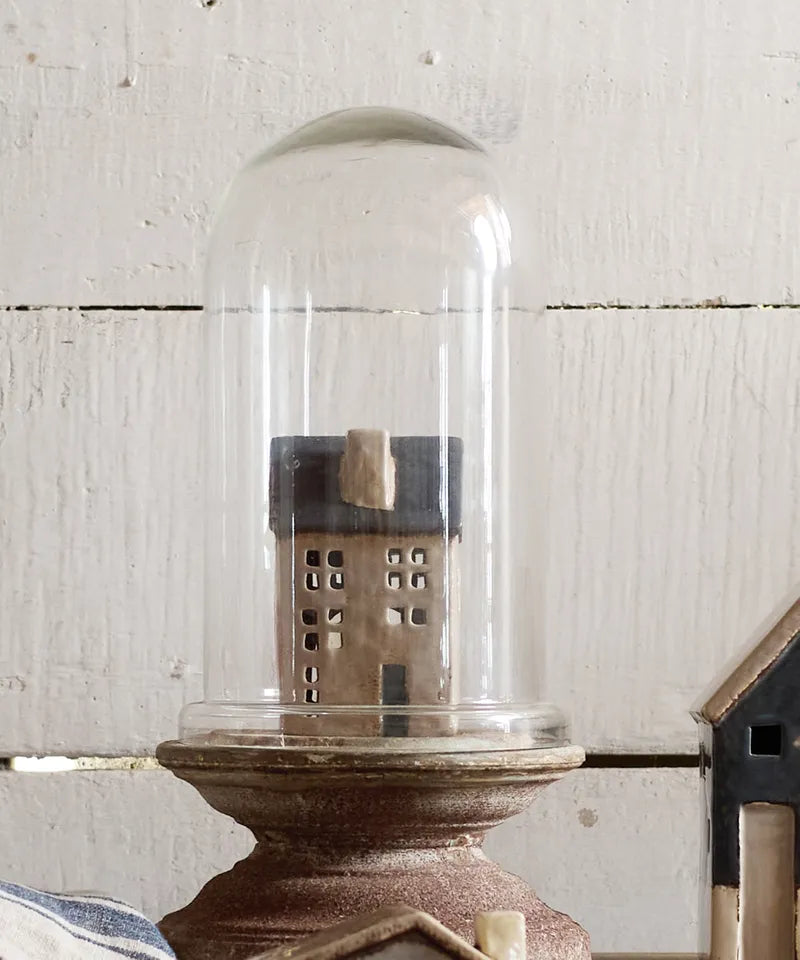 French Country Collections Saint Malo Tea Light House Blue Roof