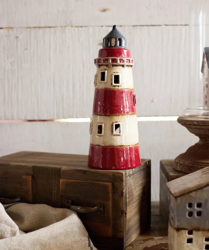 French Country Collections Saint Malo Tea Light Lighthouse