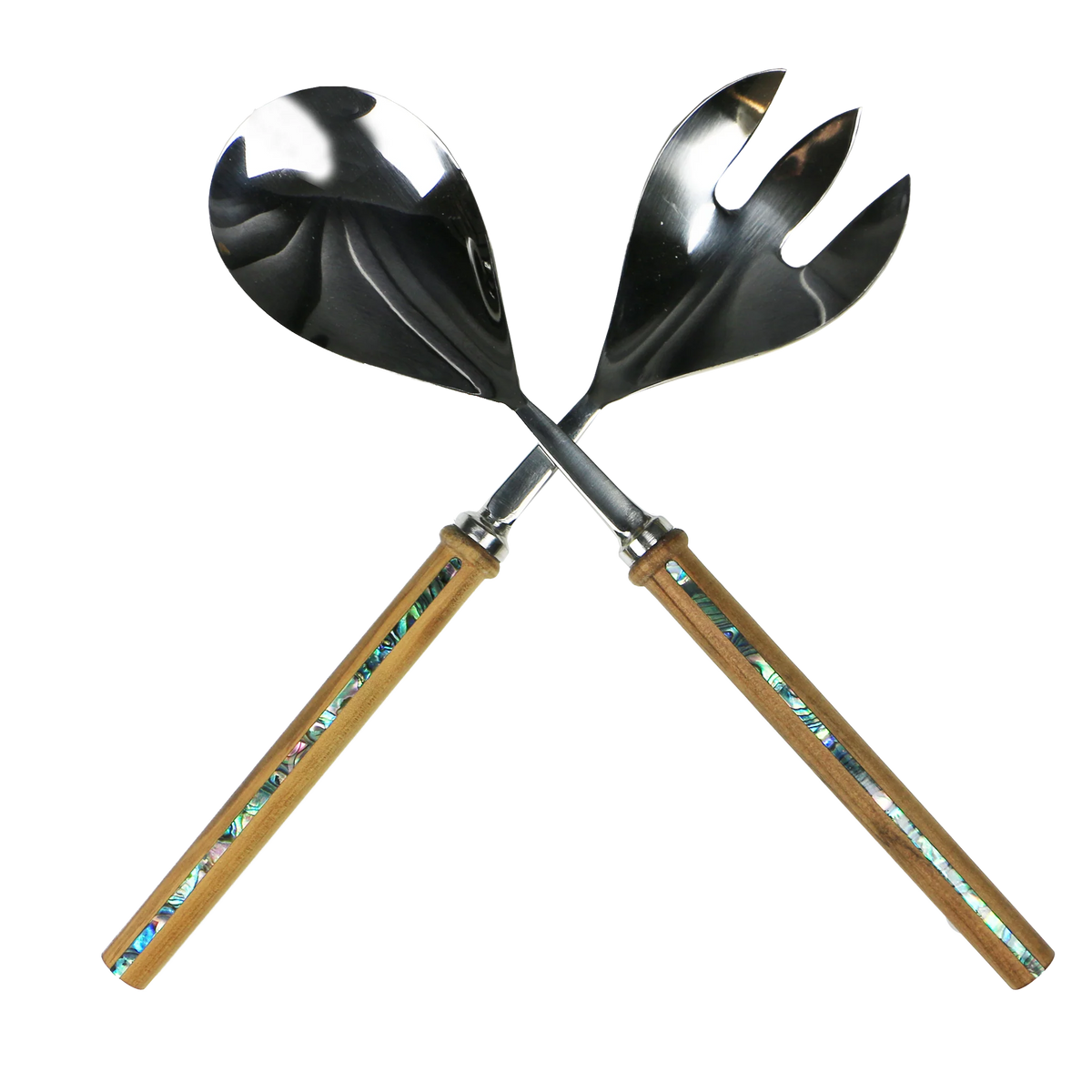 Ocean Shell Studio Paua Rimu Salad Servers