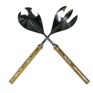 Ocean Shell Studio Paua Rimu Salad Servers