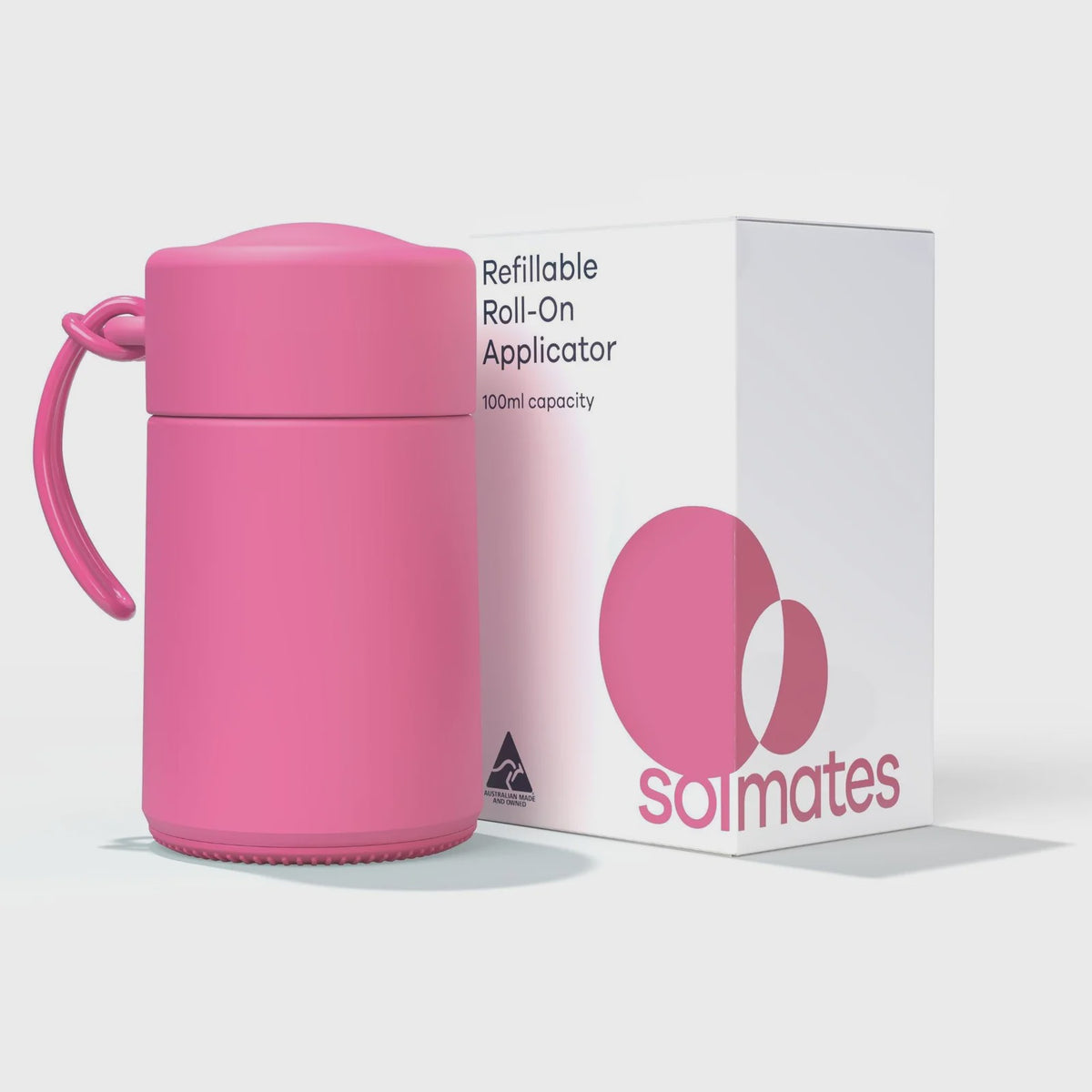 solmates Refillable Roll-On Applicator 100ml - Salt Lake Pink