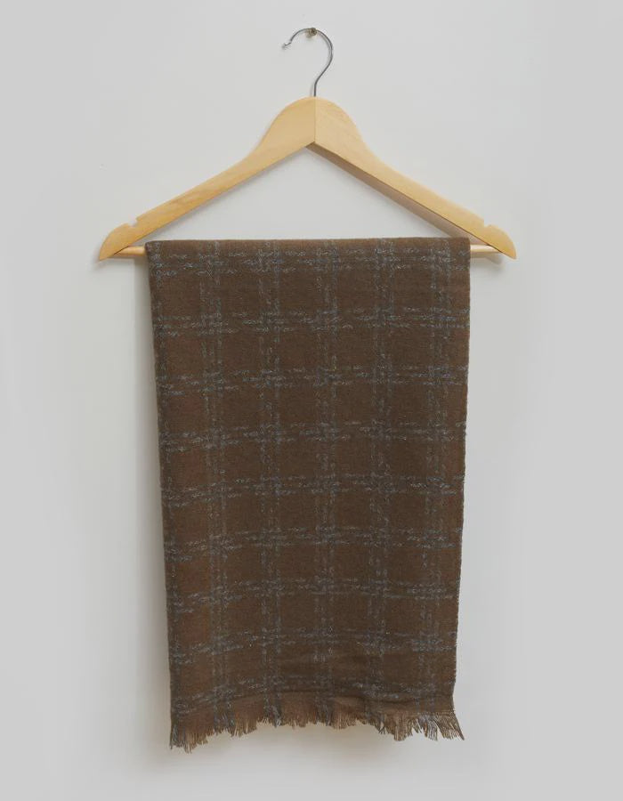 Stella Gemma Scarf - Coffee Lurex Check