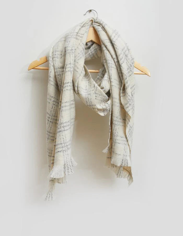 Stella Gemma Scarf - Ivory Lurex Check