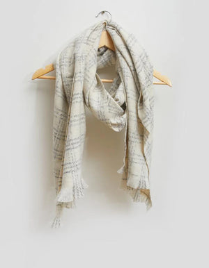 Stella Gemma Scarf - Ivory Lurex Check