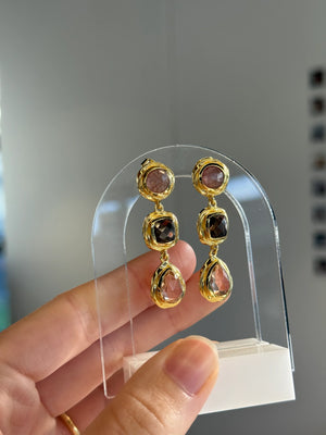 ZAFINO 6797 Scarlett Earring - Strawberry Quartz Smokey Morganite - Artisan