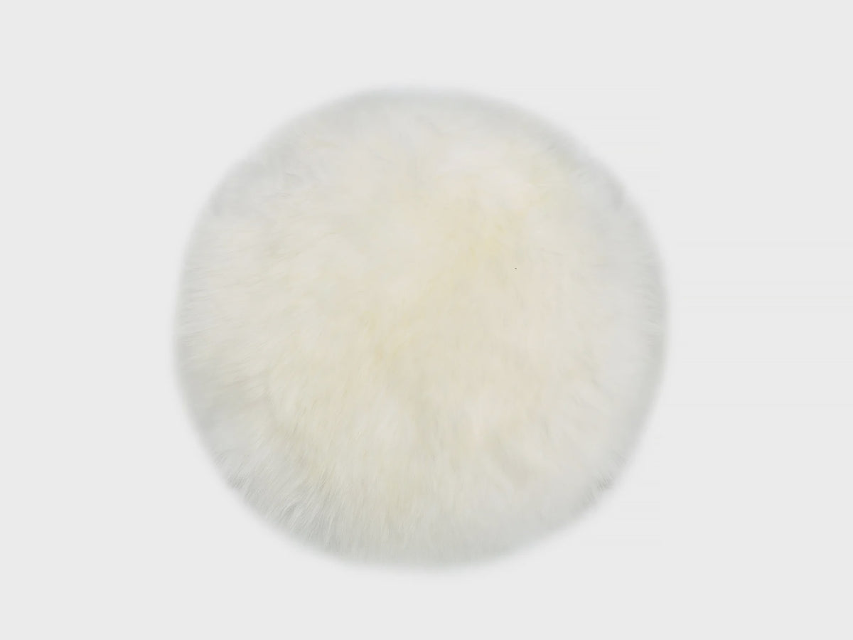 NZ Long Wool Sheepskin Seat Pad 37cm - Ivory