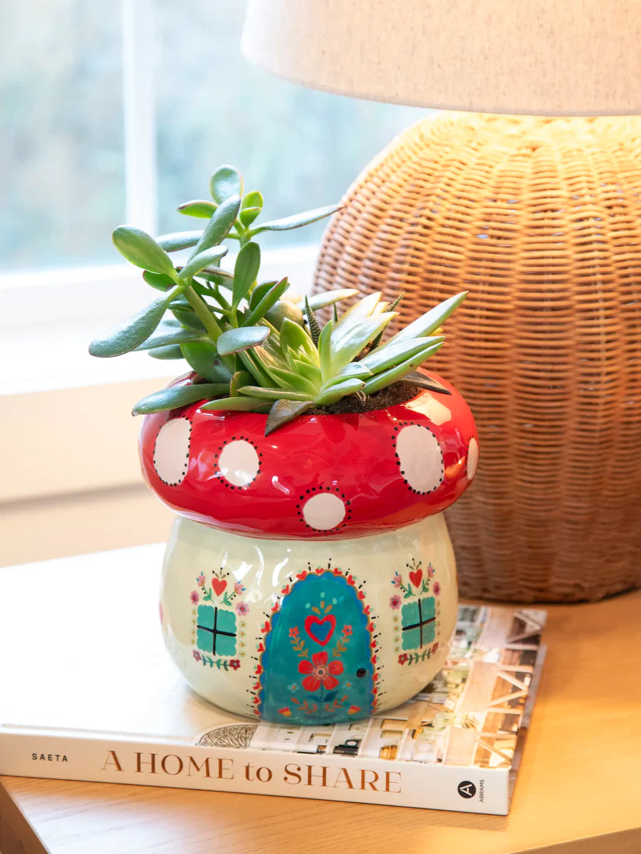 Natural Life So Cute Ceramic Planter - Mushroom