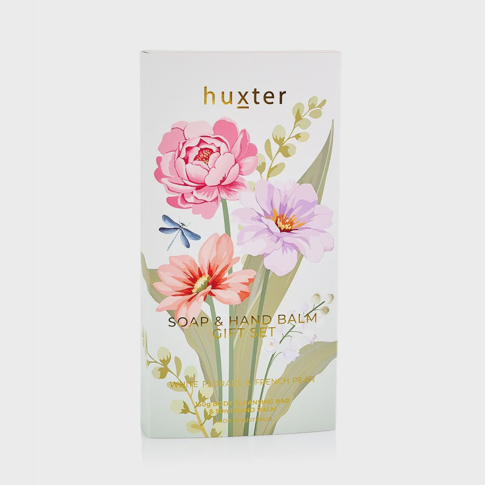 Huxter Soap & Hand Balm Gift Set - White Florals & French Pear 2026
