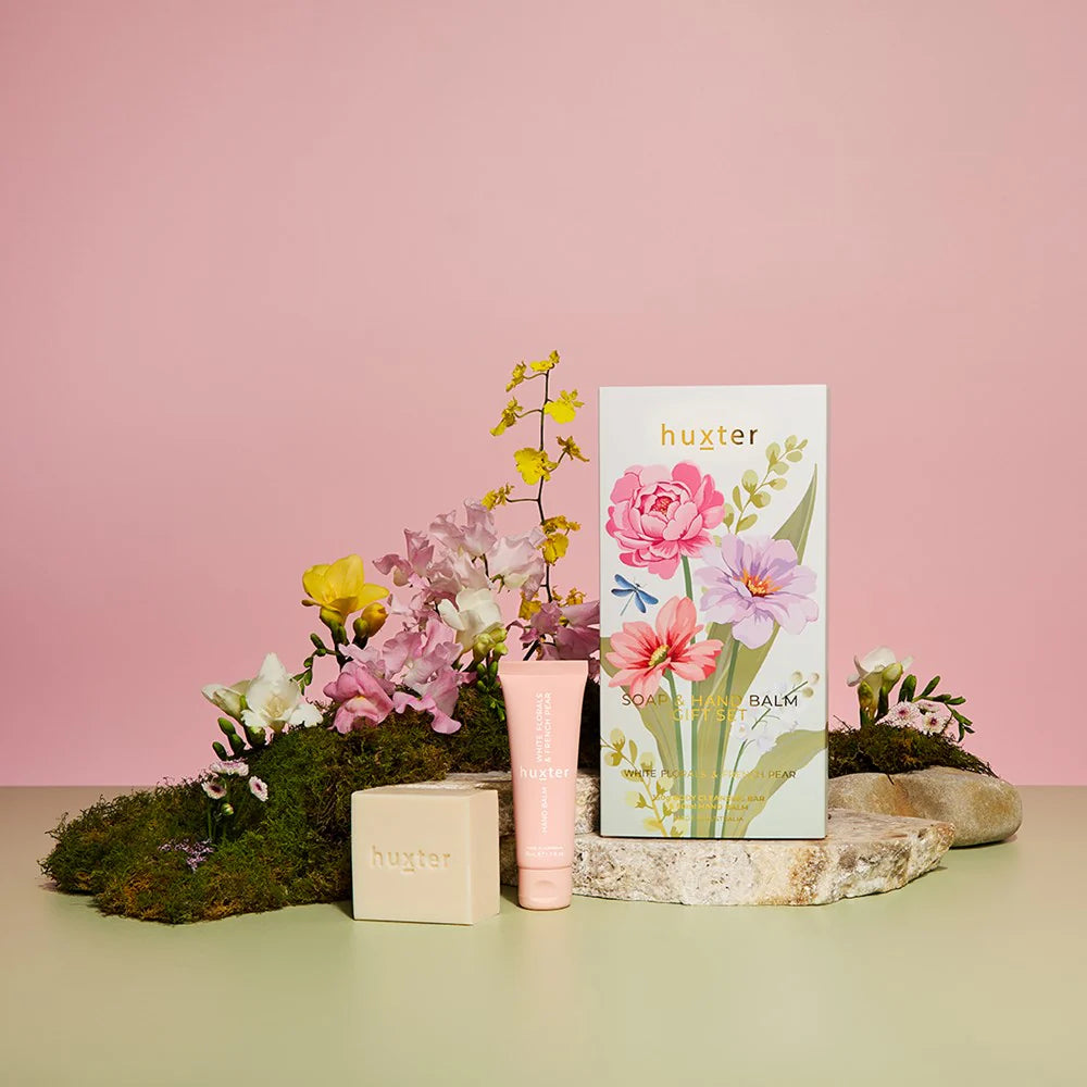 Huxter Soap & Hand Balm Gift Set - White Florals & French Pear 2026
