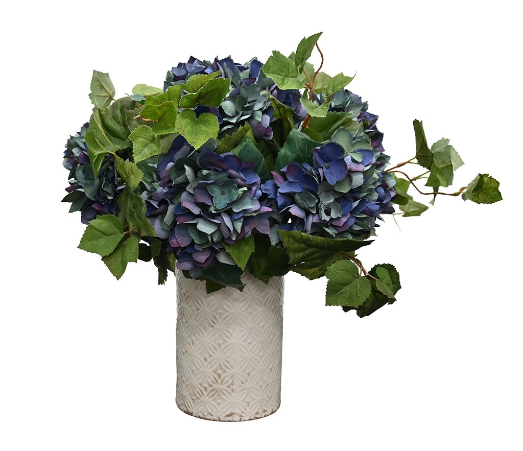 Somerset Hydrangea - Double Blue Artificial flower arrangement