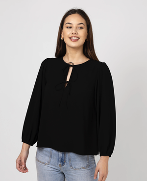 Stella+Gemma Sonnet Top Blouse Black AW25