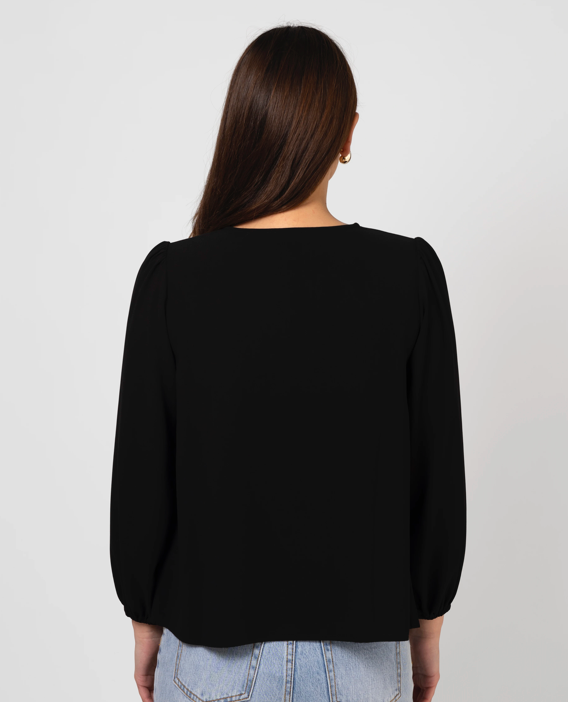 Stella+Gemma Sonnet Top Blouse Black AW25