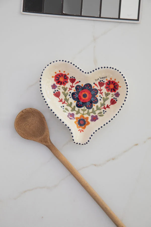 Natural Life Spoon Rest Live Happy Heart