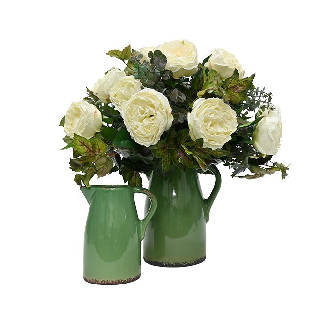 St Edmunds Jug - Small - French Green ceramic pitcher vase