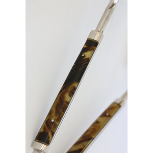CC Interiors Stainless Steel and Tortoise Handle Tongs