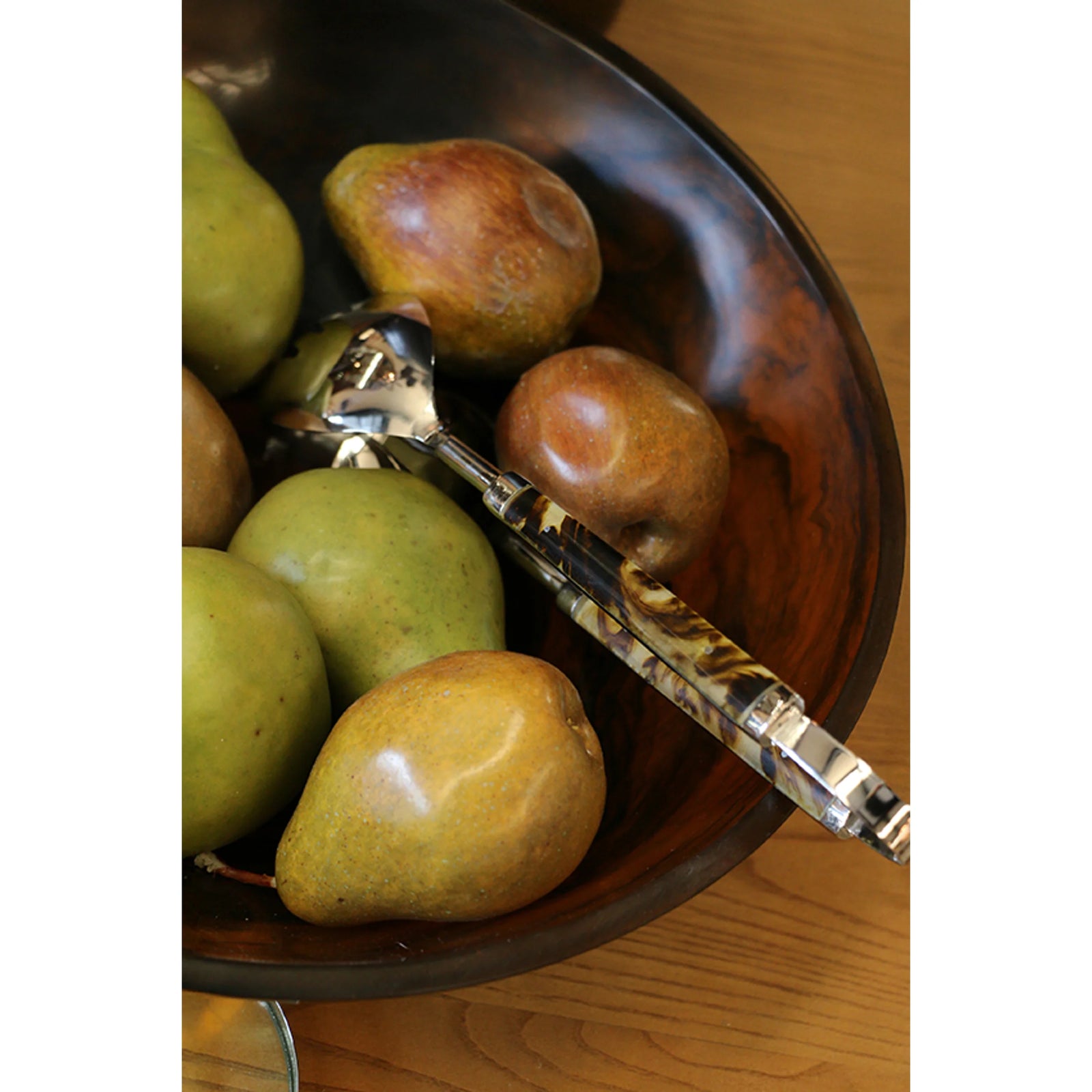 CC Interiors Stainless Steel and Tortoise Handle Tongs