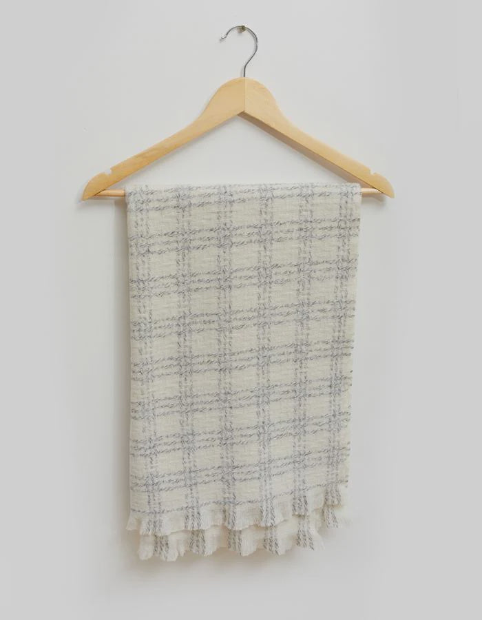 Stella Gemma Scarf - Ivory Lurex Check