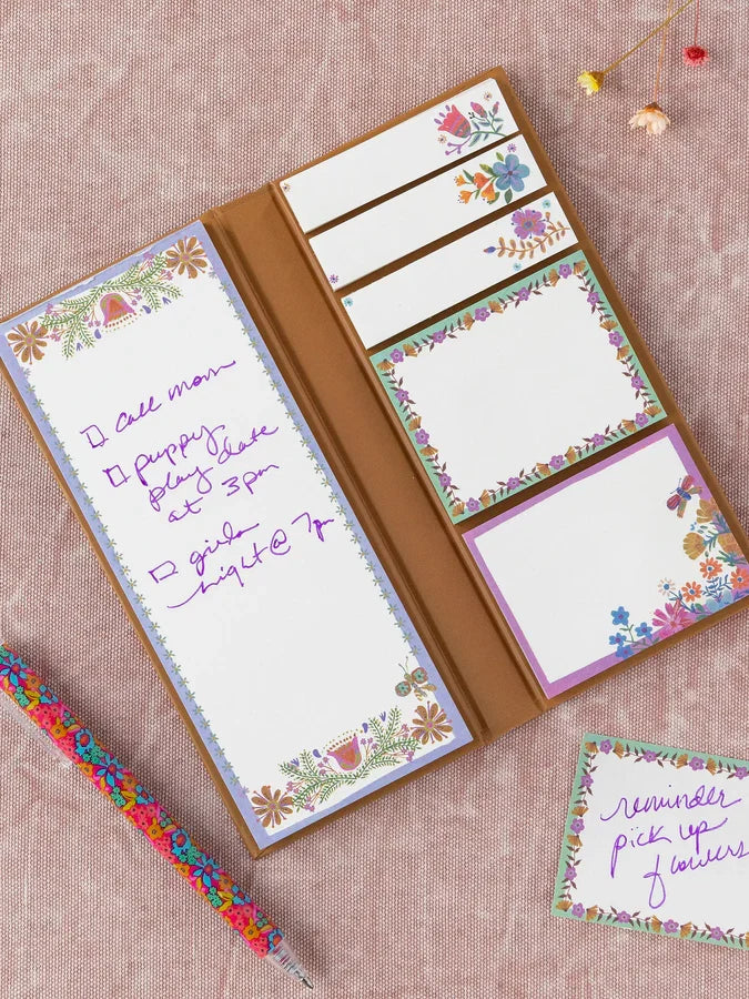 Natural Life Sticky Note Book - Folk Flower