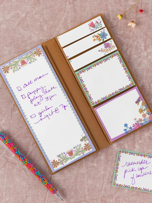 Natural Life Sticky Note Book - Folk Flower