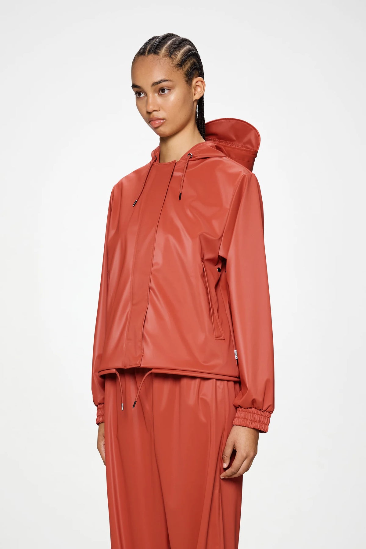 RAINS String W Jacket W3 - Kiln Orange hooded jacket