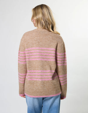 Stella+Gemma Stripe Cardigan - Desert Rose