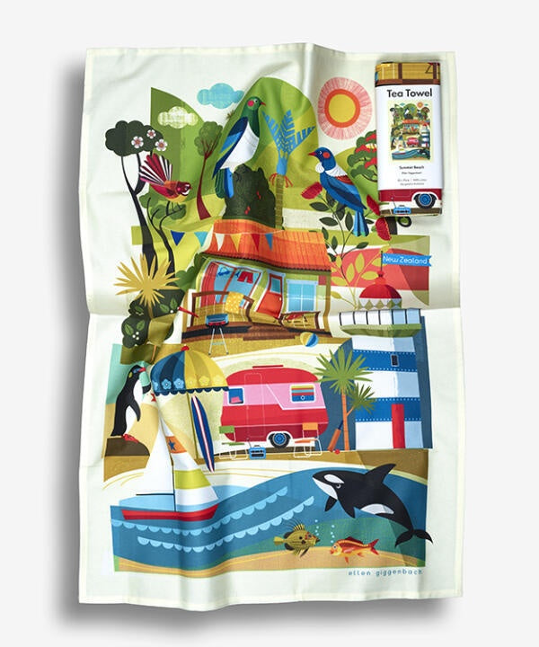 Summer Beach Tea Towel