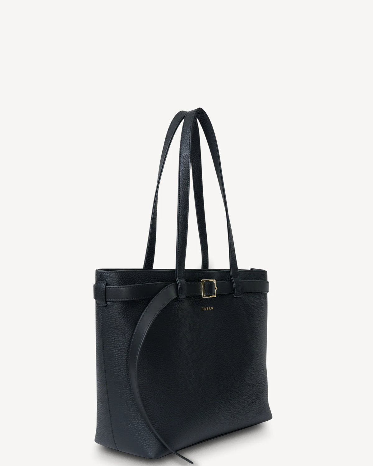 SABEN Tabby Shoulder Bag Black + Bronze Leather Tote